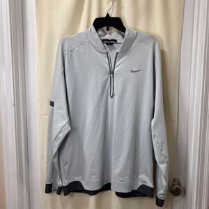 Nike Tiger Woods 1/4‎ Zip Pullover Jacket Performance Golf Jacket Light Gray L